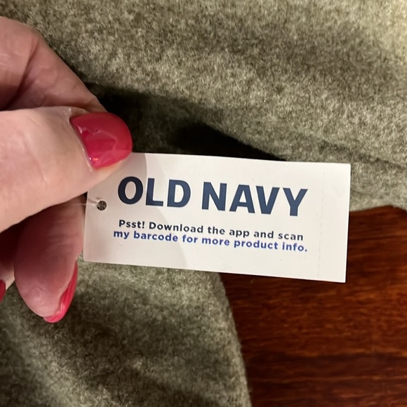 Old Navy Womens Jacket XS Satin Moss Boxy Sherpa Collar Brushed Button Up New - Picture 11 of 14